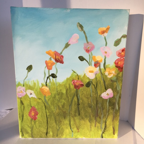 Wild Poppies Original Acrylic On Canvas 20" x 16"